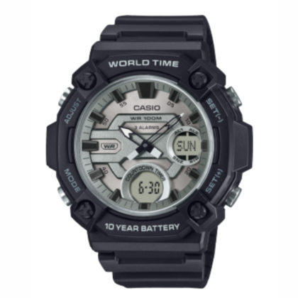 Casio General AEQ-120W-7AV Black Resin Band Men Watch